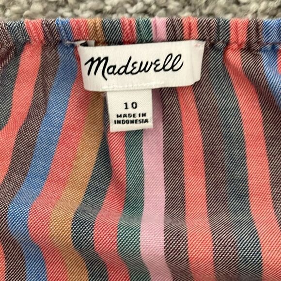 Madewell | Tie-Front Cami Top in Rainbow Stripe Size 10 *NWOT* - Picture 3 of 6